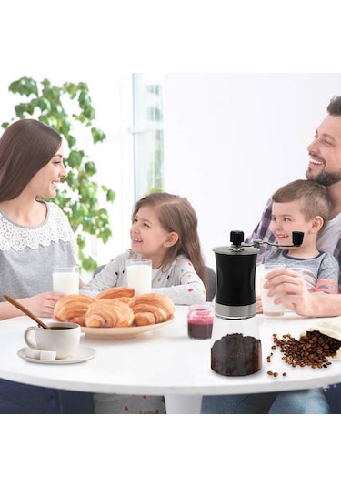Xiyyadms Stahl Ve Cam El Coffee Değirmeni - Kahve Öğütü İçin Manuel Siyah/ Kahverengi Seçenekli Siyah