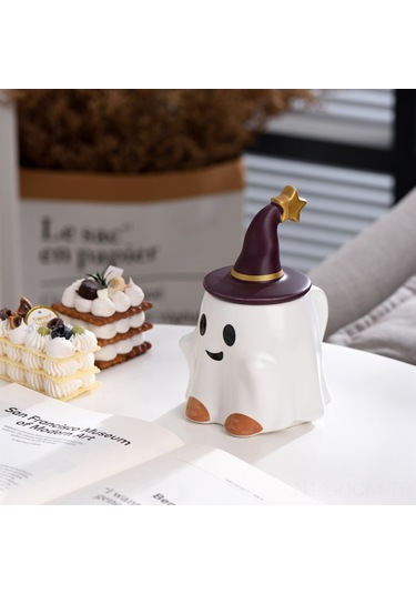 Qingmipy Halloween Canavar Figürlü Seramik Kupa 401-500ml Büyük Kapasiteli Ofis Kahve Süt Bardak Çok Renkli