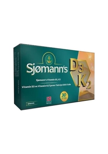 Sjomann's D3k2 30 Çiğneme Tableti