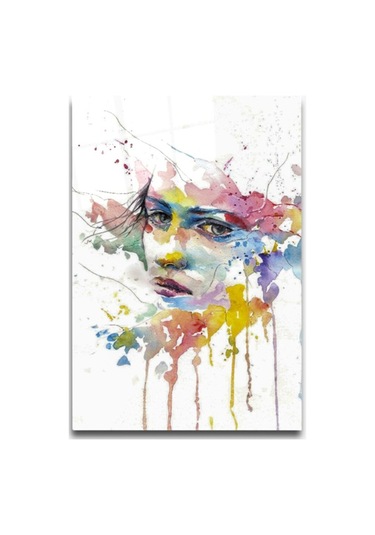 Renkli Hüzün Cam Tablo