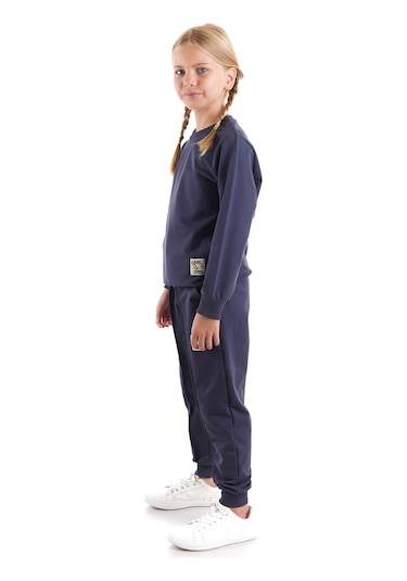 Ahengim Kız Çocuk Back To School Pamuklu Trend Eşofman Takımı Ak2529 Füme