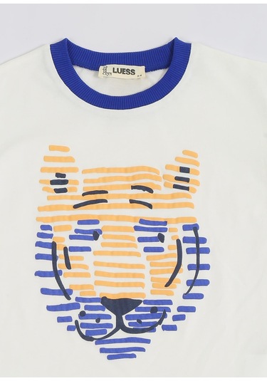 Luess Erkek Çocuk Görsel Baskılı Alt Üst Takım - Beyaz - Mavi Luess Erkek Çocuk Görsel Baskılı Alt Üst Takım - Beyaz - Mavi