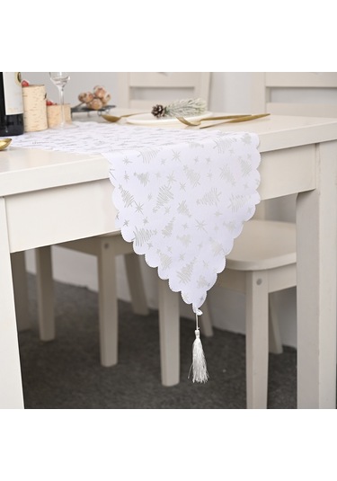 Sones Noel Masa Dekorasyonu Bronz Masa Örtüsü Tatil Dekorasyon Malzemeleri Gümüş Ağaç Gümüş