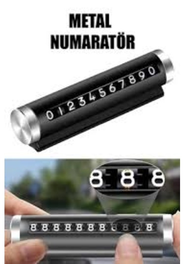 B34r Metal Kasa Araç İçi Park Telefon Numaratörü Çevirmeli Oto Cam Fosforlu Parkmatik Kart -