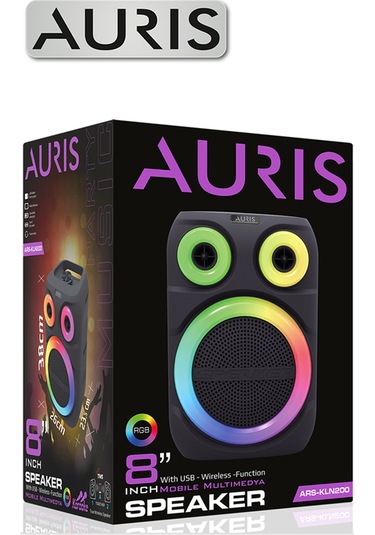 Auris Kln200 25w 8 İnç Mikrofonlu Rgb Bluetooth Hoparlör
