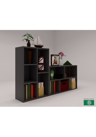 Kitaplık,dosyalık Açık Raf Antrasit&beyaz