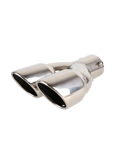 Evrensel Araba Şekillendirme Paslanmaz Çelik Düz Egzoz Kuyruk Susturucu Ucu Borusu, İç Çap: 7.2cm Gümüş