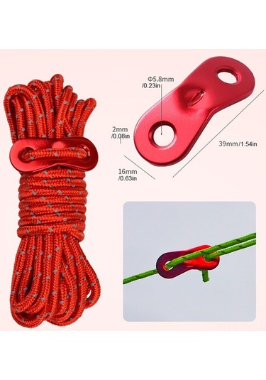 Novahub Gece Parlayan, 4mm Kalınlıkta, 8 Adet Renkli İpleri Seti Kırmızı Kırmızı