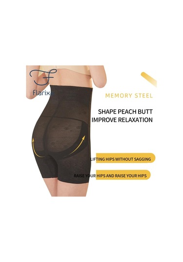 Kahve Flarixa Yüksek Bel Düz Göbek Şekillendirme Külot Kadın Vücut Şekillendirici Pantolon Artı Boyutu Zayıflama İç Baksır Şort Etek Altında Kahve