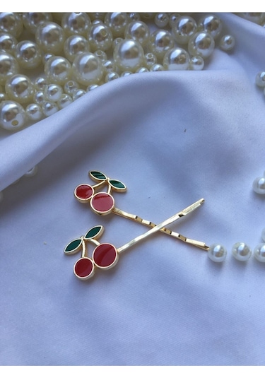 Kadın Gold Kiraz Model Tel Toka 2'li Gold