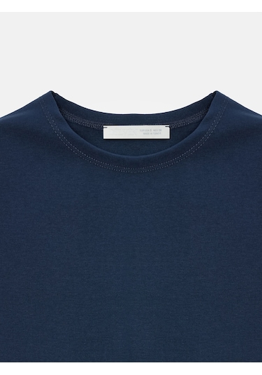 Dilvin 30528 Modal Pamuklu T-shirt-lacivert Lacivert