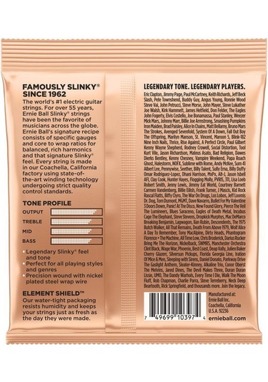 Ernie Ball P02224 - Turbo Slinky Nickel Wound 9.5-46 Elektro Gita