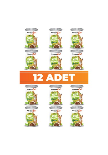 Wondercat Tavuklu Yetişkin Kedi Konservesi 400gr X 12 Adet