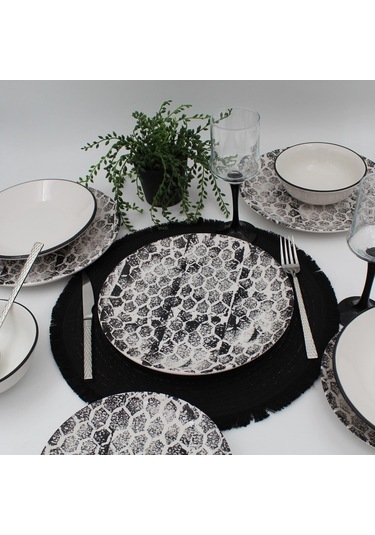 Snake 18 Parça Yemek Takımı Siyah