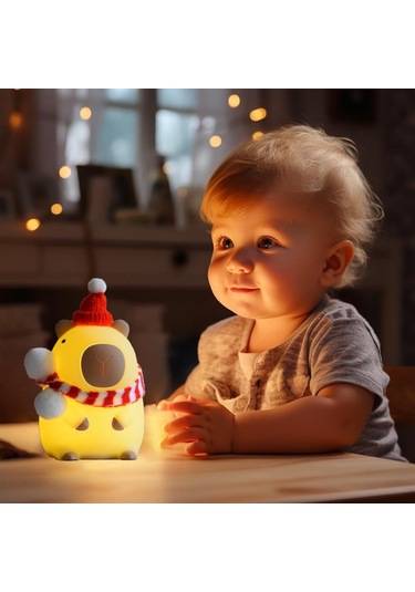 Tenfowee Kangten Chen Usb Şarjlı Dokunmatik Çocuk Gece Lambası - Yumuşak Silikon Işık İle Konforlu Uyku Ortamı, Hediye Seçeneği Çok Renkli