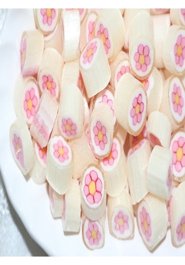 Pembe Çiçek Desenli Lolly Akide Şeker 1000 Gr.