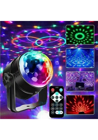 Rgb Uzaktan Kumandalı Mini Led Sihirli Top Lamba Sahne Efekti Işığı Disco Ktv Kulübü Bar Ev Partisi İçin