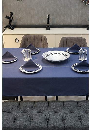 Dream Kumaş Peçete Modelleri Leke Tutmaz Kumaş Peçete Çeyiz Seti 6lı Paket Lacivert