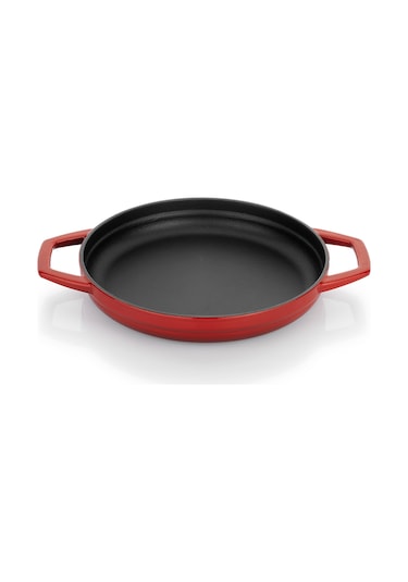 Schafer Guss Chef Döküm Sahan Çift Kulplu 22 Cm 1 Parça Kırmızı
