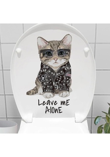 Decohandy Klozet Etiketi Leave Me Alone Çok Renkli