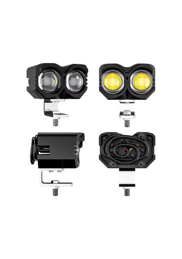 2 Adet Çift Renk Sarı Beyaz 60 Watt Motosiklet Atv Off Road Led Lamba Uyumlu