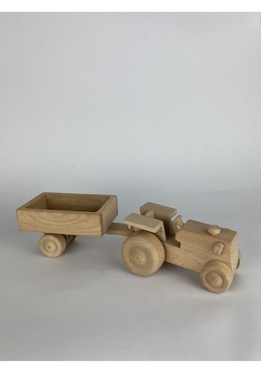 Ahşap Römorklu Oyuncak Traktör-9003029338070