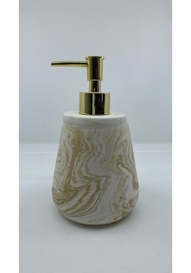 Betonmall Mermer Desenli Tuvalet Banyo Mutfak Beton Sıvı Sabunluk - Bej-kahve Bej-kahve