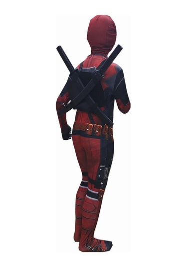 Çocuklar İçin Deadpool Kostümleri, Cadılar Bayramı Kıyafeti Cosplay Partisi Deadpool Kostümü, 5-13 Yaş Çocuklar İçin Deadpool Bodysuit Tulum Cosplay Seti V Ilx