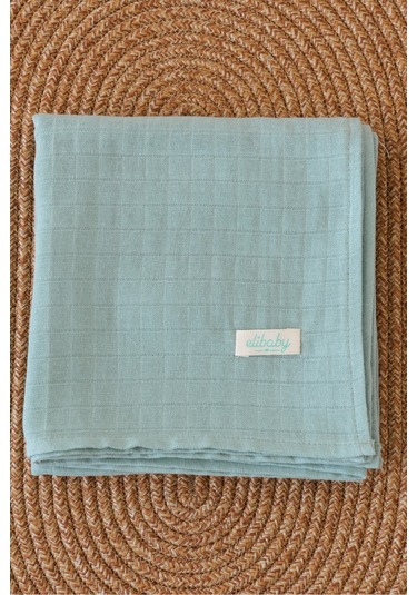 Organik Pamuk Çift Katlı Müslin Örtü Nil Yeşili 75x85 CM Nil Yeşili