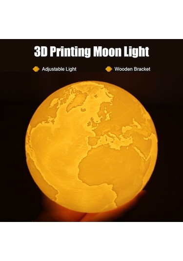 3d Baskılı Led Gece Lambası, 16 Renkli Kumanda, 13cm, Masaüstü Dekoratif Işıklı Aydınlatma Diğer Diğer