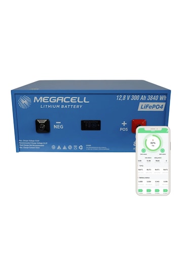 Megacell 12.8v 300ah Lifepo4 Lityum Demir Fosfat Akü Bluetoothlu