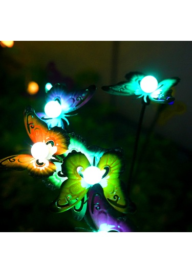 Ximistore9 Güneş Enerjili Bahçe Aydınlatması - Demir Çiftlik Kanatlı Motifli, Ip65 Su Geçirmez, Renkli Işık, 6 Ayağa Sahip, 1 Adet
