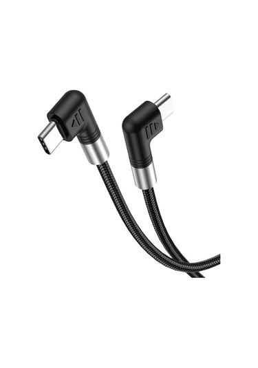 Moly İos Uyumlu 15 Serisi A9 0.5m Dirsek Açılı 5a 100w Hızlı-c Tip-c Naylon Örgülü 480mbps Veri Kablosu