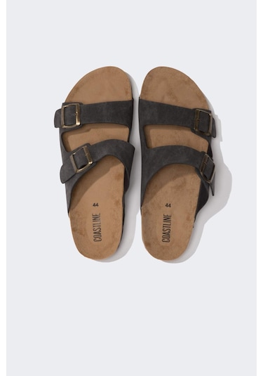 DeFacto Erkek Düz Taban Çift Bantlı Suni Deri Terlik C3754AX24HSGR422