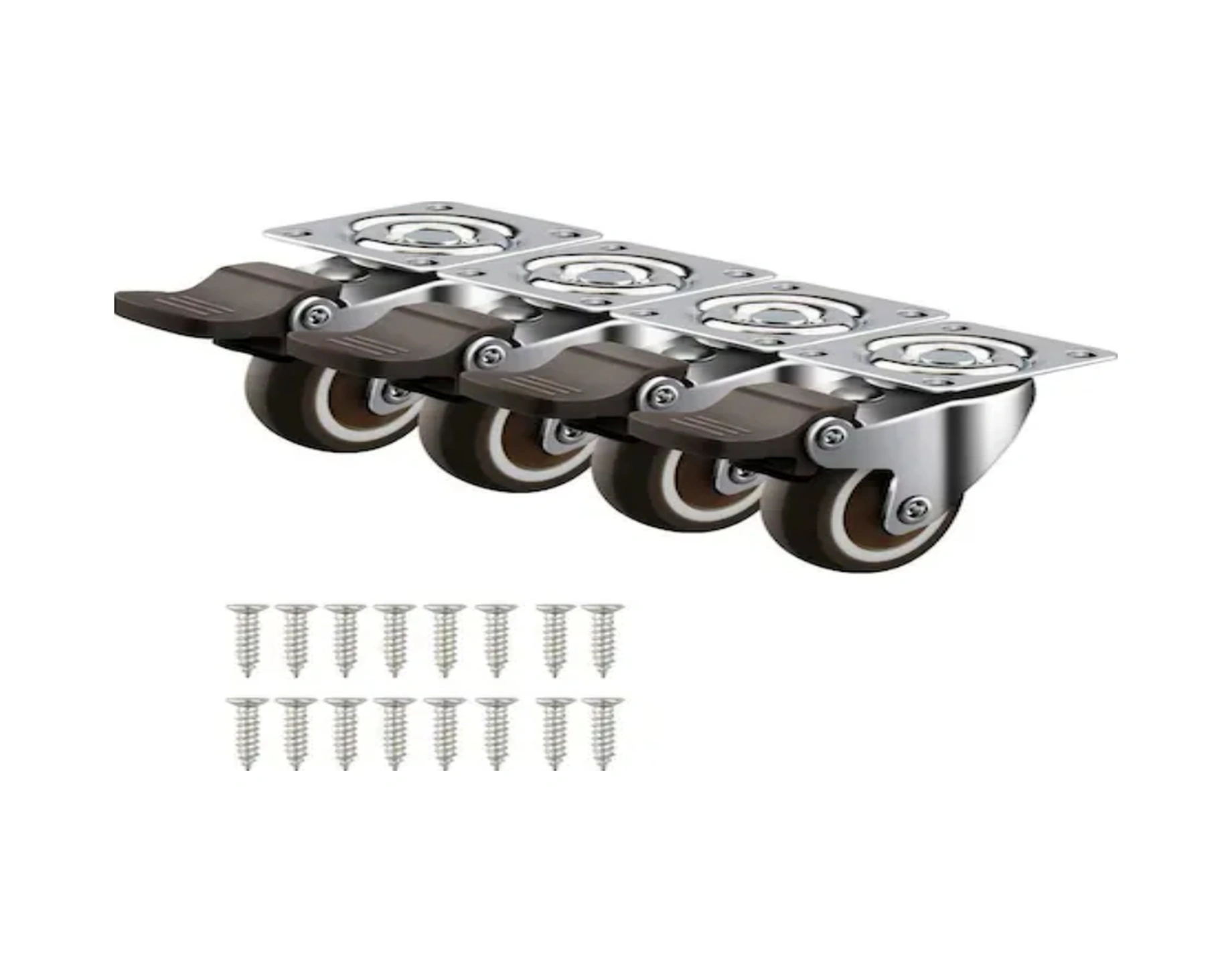 Xiyyadms 1.25" 4 Adet Frenli Tekerlekler - 360 Derece Döner, Yumuşak Kauçuk, Zemin Koruyucu, Mobilya/beşik İçin Sessiz Ve Dayanıklı -