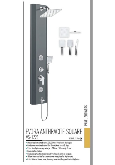 Evora Anthracıte Square Antrasit