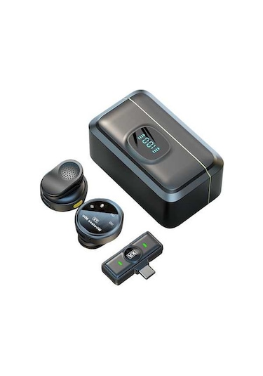 Didadodo 2.4g Kablosuz Mikrofon Seti - Klipsli, Gürültü Önleyici, Şarj Kutusu Dahil Akıllı Telefonlar İçin