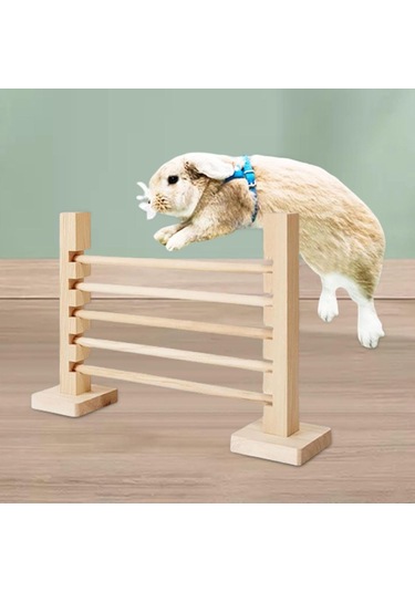 Hangfox Ahşap Kedi Tavşan Egzersiz Engeli, Yüksekliği Ayarlanabilir, Stüdyo Oyun Eğitimi Oyuncak, Dayanıklı Tabanlı Hareket Enstrümanı