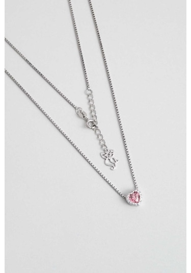 So Chic Aşk Rüyası 18 Ayar Beyaz Altın Kaplama 45 Cm Gümüş Minimal Kolye Beyaz