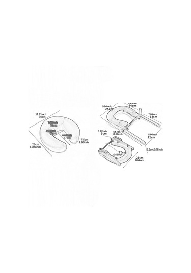 Suntek U Şeklinde Yastıklı Pu Deri Hafif Minderli Masaj Lacivert