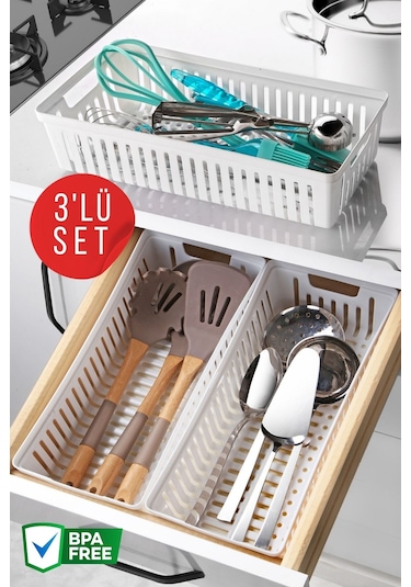 Nandy Home 3 Adet Çekmece İçi Bıçaklık & Kaşıklık Organizer