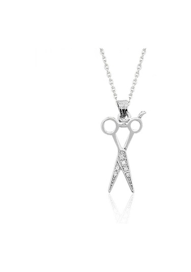 925 Ayar Gümüş Makas Kadın Gümüş Kolye