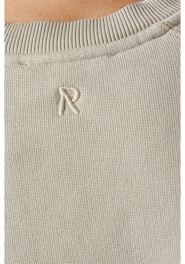 Represent Initial V Notch Sweater, Pamuklu Fleece, Minimalist Ve Lüks Günlük Sweater Gri