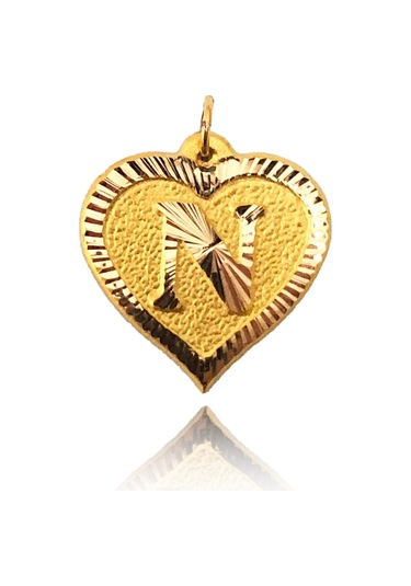 0.25 Gram 14 Ayar N Harfi Kalp Kolye Ucu