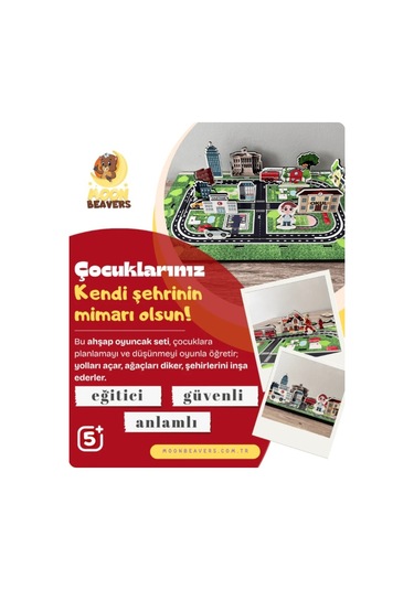 Şehir Kurma Oyunu - Benim Şehrim Ahşap Oyunu - Eğitici Ve Eğlenceli Ahşap Oyuncak
