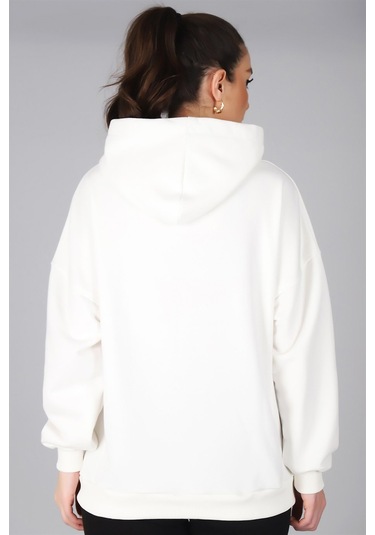 Sweetness Kadın Beyaz Kapüşonlu Sweatshirt Beyaz
