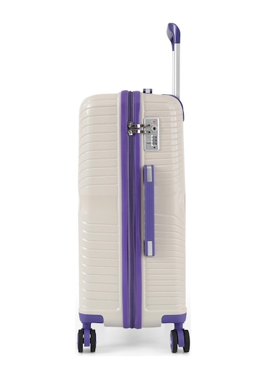 Ççs 5239 Polipropilen 3 Lü Valiz Seti Beyaz-mor Beyaz - Mor