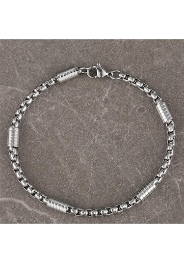 Novahub 1 Adet Basit Ve Zarif Paslanmaz Çelik Kare Erkek Bileklik 8in Gümüş