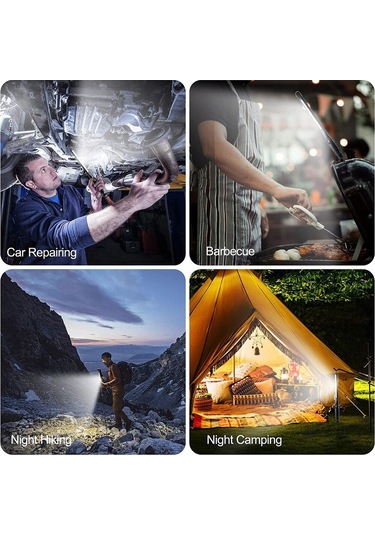 Soulader Usb Şarjlı Taşınabilir Cob Led El Feneri, Manyetik Tabanlı Çok Amaçlı Işık Kaynağı, Kampçılık, Araç Tamiri, Muayene Ve Acil Durumlar İçin Pratik Çözüm Siyah