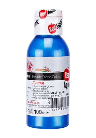 Red Apple Metalik Kumaş Boyası 100 Ml Mavi